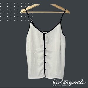 Rachel Parcell Romantic White Button Front Cami Top Cottagecore women’s small